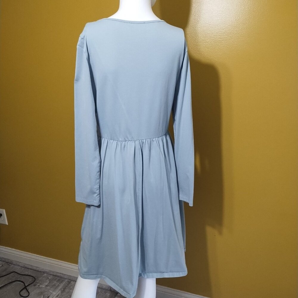 Ouges Long Sleeve Cotton Shift Dress Size L Cotta… - image 3
